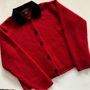 Red Wool Cardigan Women’s Size Large